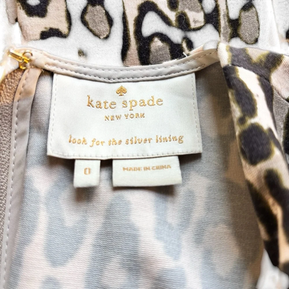 Kate Spade Autumn Leopard Print Skater Dress Size 0‎